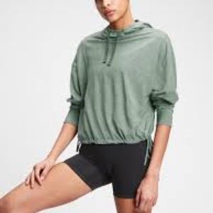 Gap Fit Brushed Jersey Side Tie Green Hoodie 2XL XXL